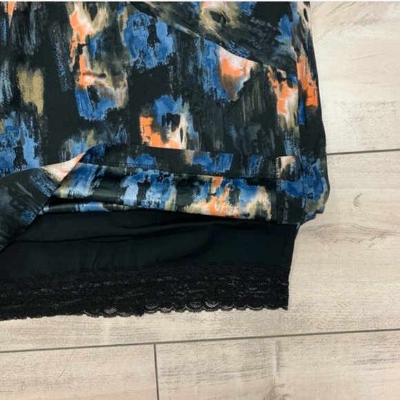 NYDJ navy multi ikat twist front dress 2P 6P 8P 10 - Picture 4 of 8